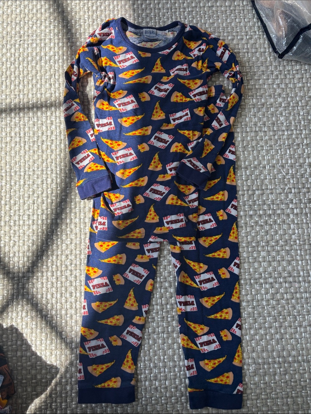 B Steps Baby Navy Pizza Print Kids Pajama Set